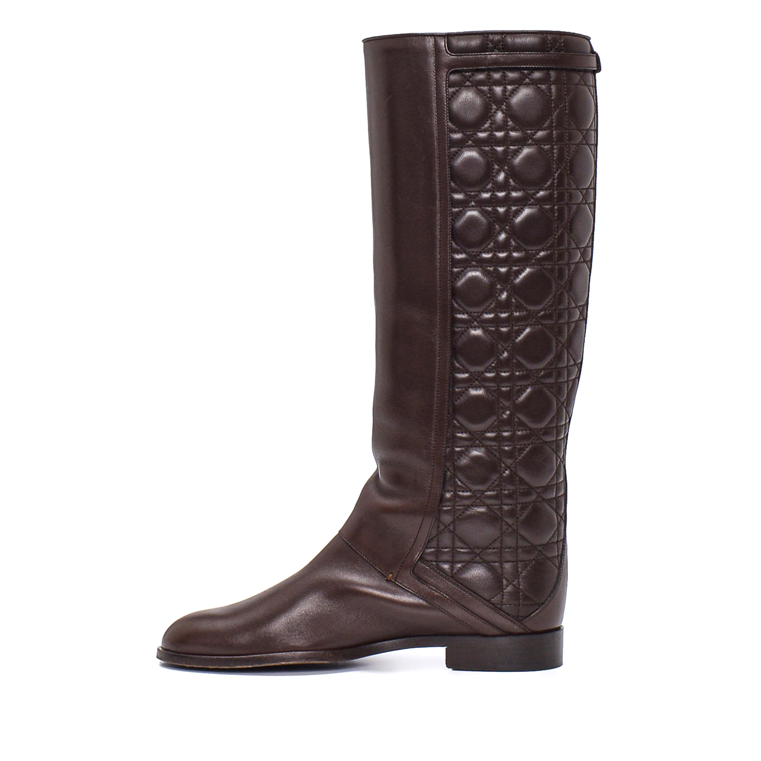 Christian Dior - Brown Cannage Leather Long Boots